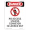 Signmission Safety Sign, OSHA Danger, 10" Height, No Access Unless Conveyor, Portrait OS-DS-D-710-V-2436 - alternate 1